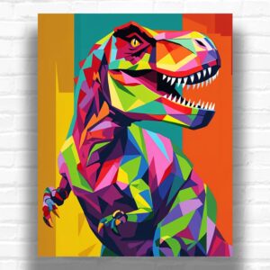 Colorful Dino - Paint by Numbers Dinosaur