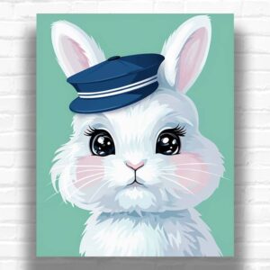 Cute White Bunny - Bunny Paint by Numbers