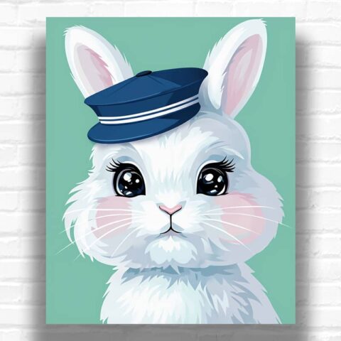 Cute White Bunny - Bunny Paint by Numbers