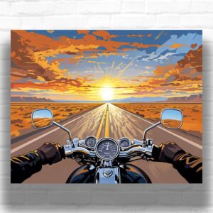 Endless Motorcycle Journey - Motorcycle Paint by Numbers