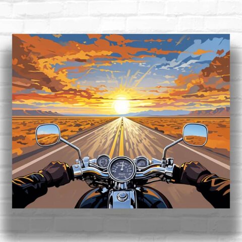 Endless Motorcycle Journey - Motorcycle Paint by Numbers