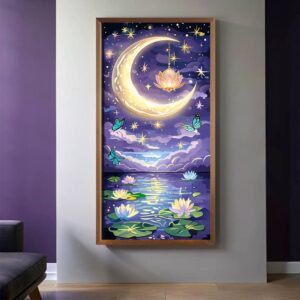 Fantasy Crescent Moon Paint by Numbers Large – Mystical Canvas Art