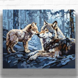 Father and Son Wolf - Wolf Paint by Number Kits