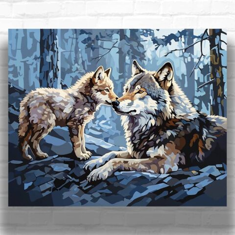 Father and Son Wolf - Wolf Paint by Number Kits
