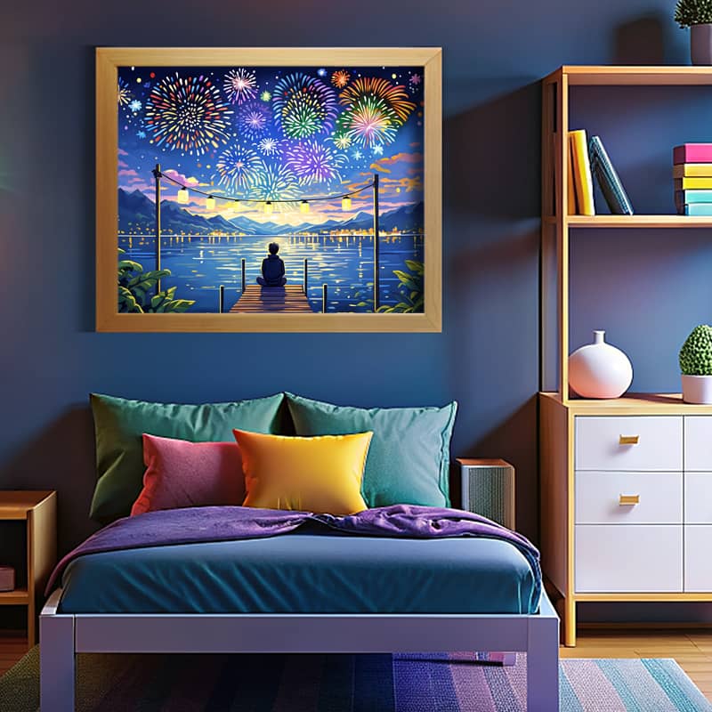 Fireworks on the Lake - Paint by Number