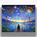 Fireworks on the Lake - Paint by Numbers Anime