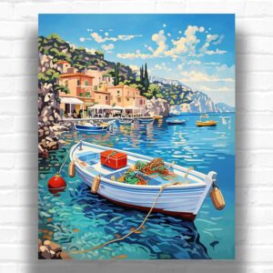 Fishing Boat off Greek Coast - Paint by Numbers Boat