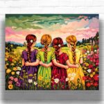 Four Sisters Best Friends - Paint by Numbers Beginners