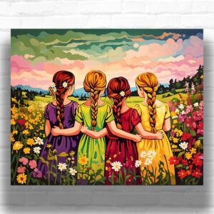 Four Sisters Best Friends - Paint by Numbers Beginners