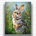 Grey Hare in the Meadow - Paint by Numbers Rabbit