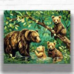 Grizzly Bear Family - Bear Paint by Numbers