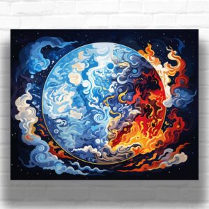 Ice and Fire Planet - Paint by Numbers Kit