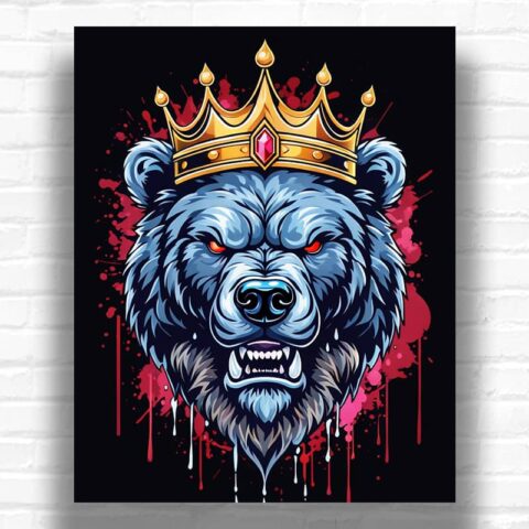 King Bear - Paint by Numbers Bear
