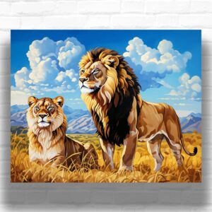 Lions of the Savanna - Paint by Numbers Lion