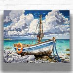 Old Pirate Rowboat - Boat Paint by Number