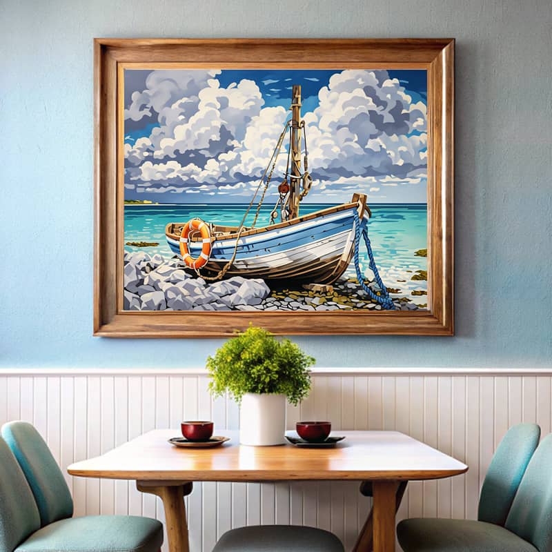 Old Pirate Rowboat - Paint by Number