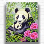 Panda Bear Mom and Baby - Bear Paint by Numbers