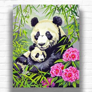Panda Bear Mom and Baby - Bear Paint by Numbers
