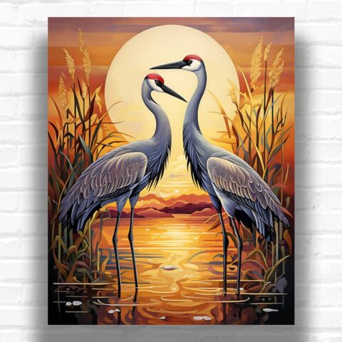 Sandhill Cranes - Paint by Number