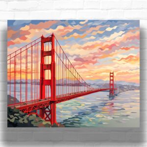 The Golden Gate Bridge at Sunset - Paint by Numbers Bridge