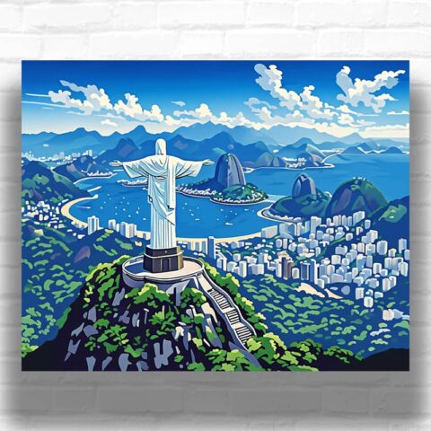 The Statue of Christ the Redeemer Rio de Janeiro, Brazil - Paint by Numbers Kit