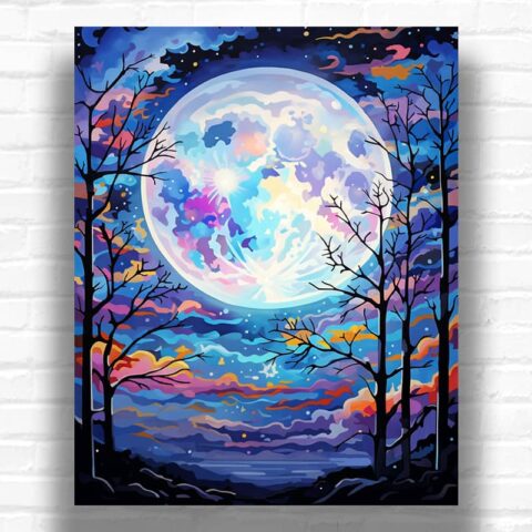 Twilight Moon - Paint by Numbers Moon