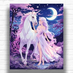 Unicorn and Fairy - Anime Paint by Numbers