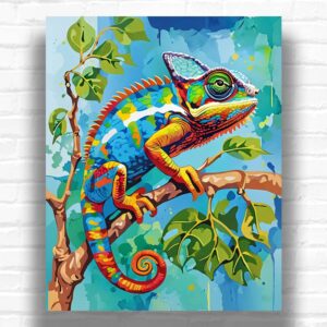 Watercolor Chameleon - Animals Paint by Numbers