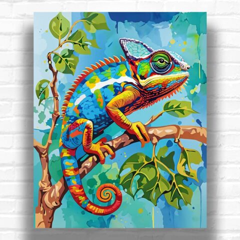 Watercolor Chameleon - Animals Paint by Numbers