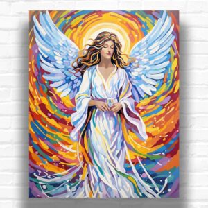 White Angel with Wings - Angel Paint by Number Kit