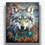 Wolf Indian Warrior - Paint by Number Wolf