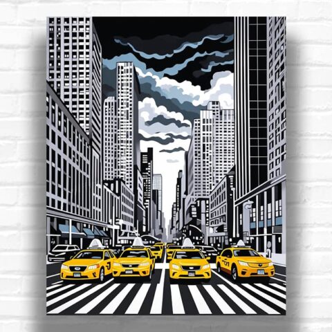 Yellow Cab in New York - Paint by Numbers New York