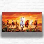 8 Running Horses Painting by Number – Extra Large Horizontal Canvas