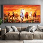 8 Running Horses Painting by Numbers – Extra Large Horizontal Canvas