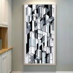 Abstract Art Grey Blocks Paint by Numbers – Large Scale Canvas