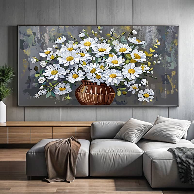 Abstract Flowers in a Vase Paint by Number – Extra Large Canvas