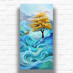 Abstract Tree and Deer - Large Print Paint by Number Kits