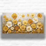 Abstract Yellow Flowers Paint by Number - Very Large Panoramic Canvas