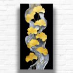 Autumn Ginkgo Leaves Paint By Number - Large Canvas Botanical Artwork