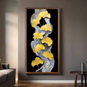 Autumn Ginkgo Leaves Paint By Numbers - Large Canvas Botanical Artwork