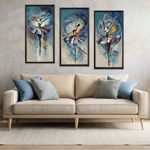 Ballerina Abstract 3 Panel - Large Paint by Numbers