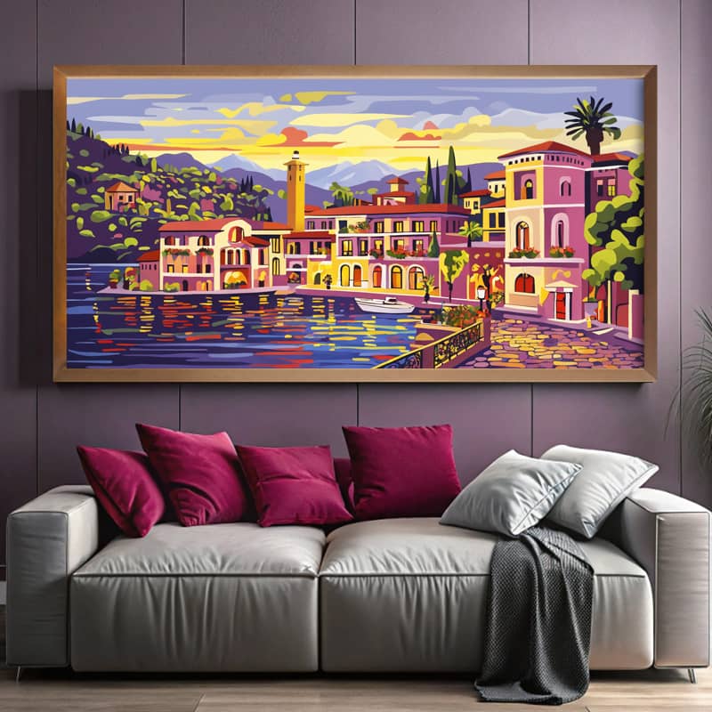 Bellagio City Lake Como Italy Paint by Number - Big Canvas Travel Art
