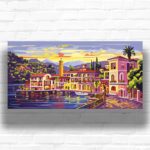 Bellagio City Lake Como Italy Paint by Numbers Kit - Big Canvas Travel Art