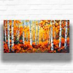 Birch Forest in Autumn Paint by Numbers Kit – Very Large Landscape Canvas