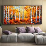 Birch Forest in Autumn Paint by Numbers – Very Large Landscape Canvas