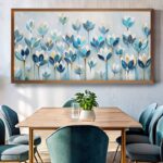 Blue Abstract Flowers Paint by Numbers Big – Modern Floral Art for Adults