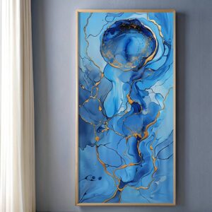 Blue Gold Texture - Large Paint by Number Kits for Adults