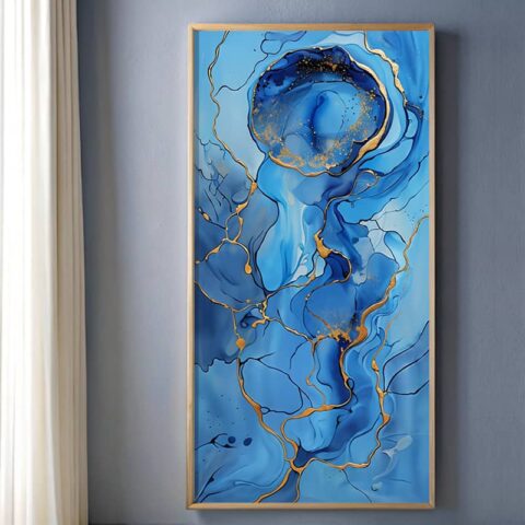 Blue Gold Texture - Large Paint by Number Kits for Adults