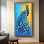 Blue Peacock Painting - Large Paint by Number Kits