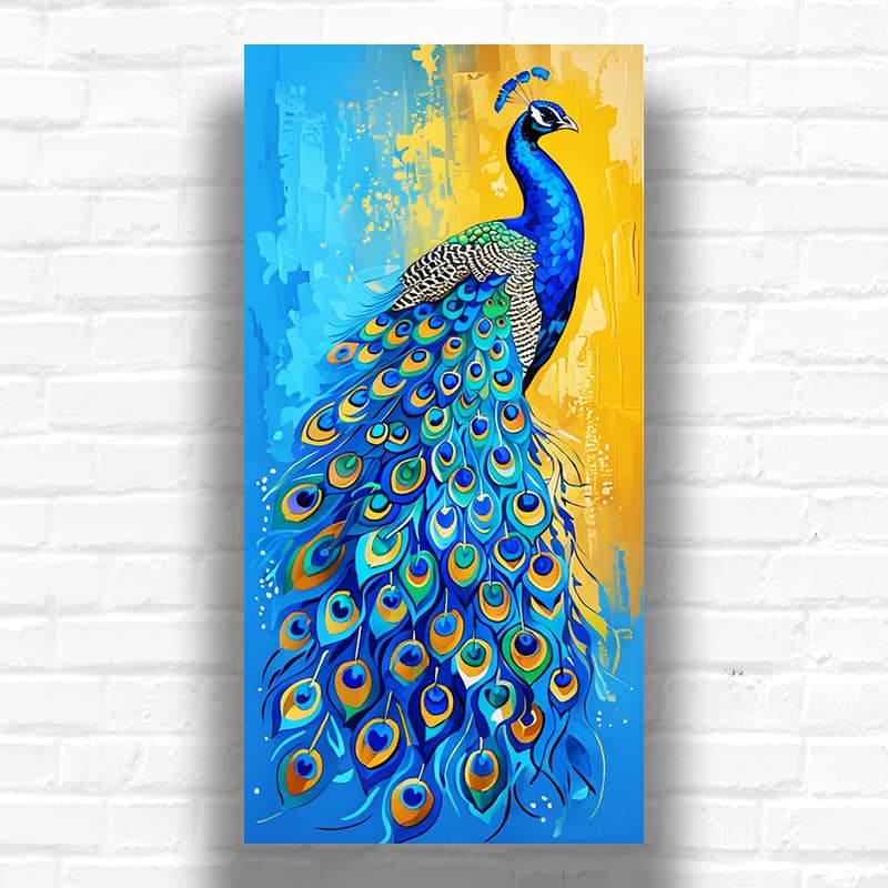 Blue Peacock Painting - Large Paint by Numbers